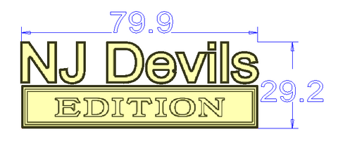 NJ Devils EDITION Badge Custom Emblem Car Metal Badge 2pcs