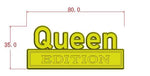 QUEEN EDITION Metal Emblem Fender Badge-Chrome/Black-2pcs