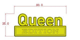 QUEEN EDITION Metal Emblem Fender Badge-Chrome/Black-2pcs