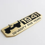 1941 75 Years JEEP Anniversary Badges Metal Emblem in bronze black