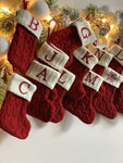 Hand Knitted Embroidered Christmas Stocking