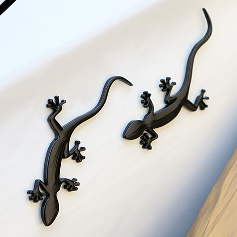 2 PCS Gecko Shape Metallic Emblem Fender Badge