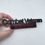 badgeslide combat veteran edition metal emblem car badge black red