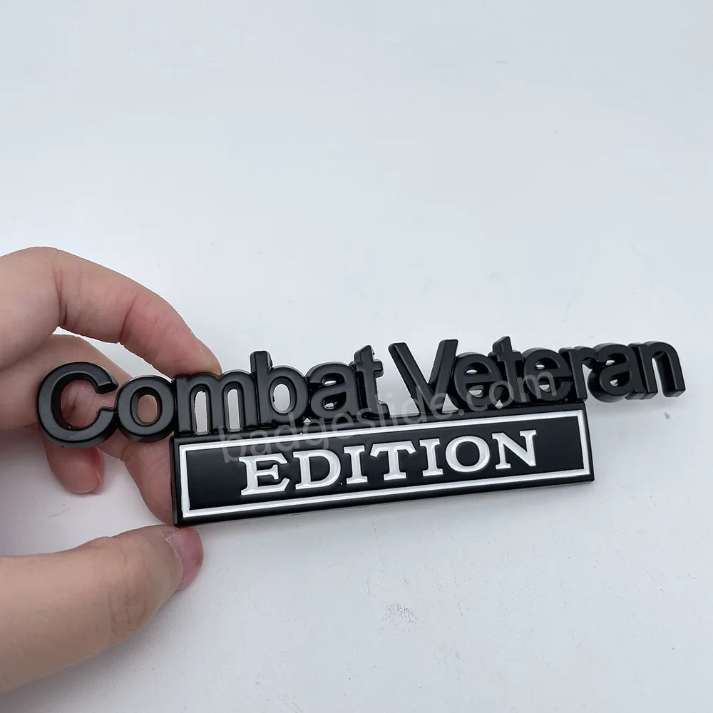 Combat Veteran Edition Car Badge Metal Emblem Badgeslide