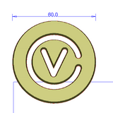 Logo V Metal Emblem Car Badge-Dark-Brown-2PCS