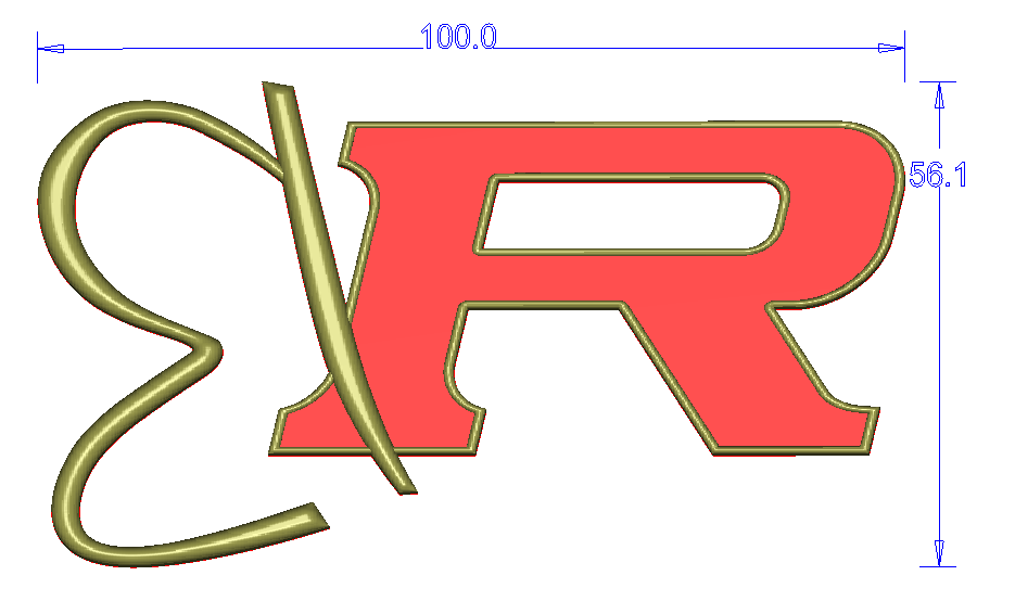 R Metal Emblem Car Badge-Chrome-Red-2PCS – Badgeslide