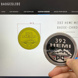 392 HEMI Metal Emblem Fender Badge-Chrome-3pcs