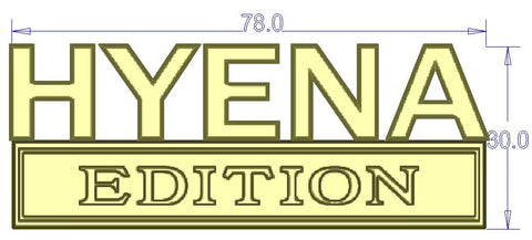 HYENA EDITION Metal Emblem Car Badge-Chrome-Black-2PCS