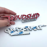 WINDSHIP SPECIAL Metal Emblem Car Badge-Chrome-Red-10pcs