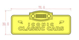CLASSIC CARS Metal Emblem Car Badge-Black White-2pcs