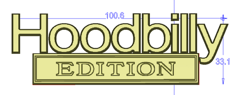 Hoodbilly EDITION Metal Emblem Car Badge-black-grey-4pcs