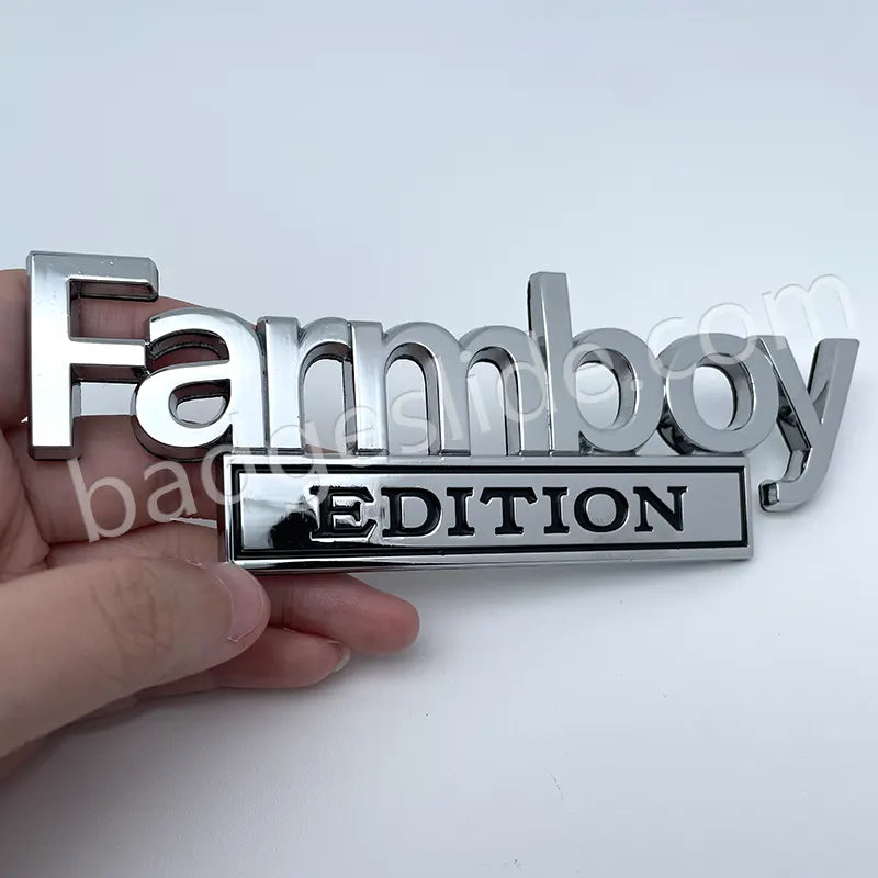 Farmboy EDITION Metal Emblem Car Badge-Chrome-10pcs – Badgeslide