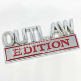 OUTLAW EDITION Metal Emblem Fender Badge
