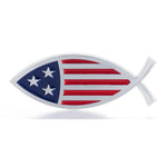 2pcs Star-Spangled Fish Metal Emblem