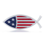2pcs Star-Spangled Fish Metal Emblem