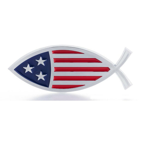 2pcs Star-Spangled Fish Metal Emblem