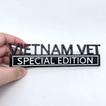 Vietnam Vet Special Edition Car Badge Metal emblem in black and white