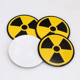 4pcs Nuclear Radiation Symbol Wheel Center Aluminium Sticker