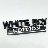 2 PCS WHITE BOY Edition Emblem Fender Badge