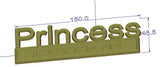Princess Metal Emblem Car Badge-4pcs