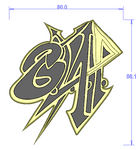 SLAP Metal Emblem Car Badge-Black-Chrome-2pcs