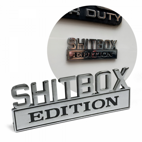 2 PCS ShitBox Edition Car Metal Badge