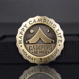 Happy Camping Life Car Emblem Metal Badge