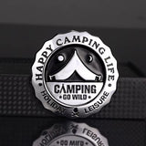 Happy Camping Life Car Emblem Metal Badge