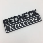 2pcs RedNeck Edition Car Metal Badge (Black/White)