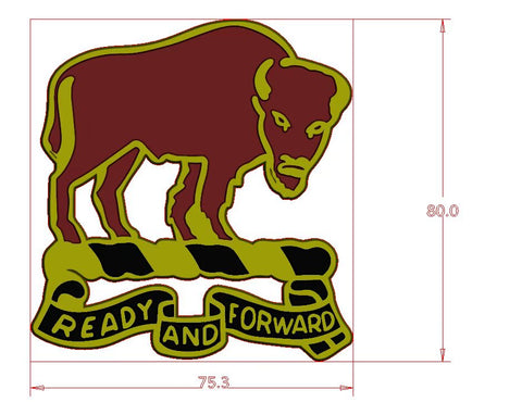 Cav Buffalo Ready and Forward Metal Emblem